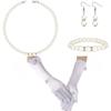 Conjunto de Joias Europeu e Americano Transfronteiriço, Luvas de Moda Nova, Luxo Acessível Francês, Conjunto de Quatro Peças de Colar de Pérolas para Crianças de Banquete