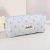 Estuche de Lápices de Tela de Cerezas de Dibujos Animados para Niñas, Bolsa Linda de Almacenamiento de Papelería para Estudiantes, Estuche de Lápices para Almacenamiento de Cosméticos