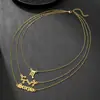 Juego de Collares Apilables de Acero Inoxidable de 12 Constelaciones Tendencia Europea y Americana Transfronteriza con Tarjeta Collar de Constelación Venta al por Mayor