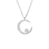 Collar Transfronterizo Europeo y Americano de Nuevo Estilo con Estrella y Luna de Diamante Completo para Mujer, Exquisito Diseño de Nicho, Colgante de Diamante Lujoso y Sencillo