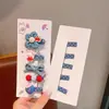 Grampo de Cabelo Infantil em Tecido Jeans Estilo Coreano Grampo de Cabelo Envolto em Tecido para Bebê Não Danifica Cabelo Grampo para Franja de Menina Franja Desfiada Acessórios de Cabelo
