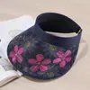 Moda Nova Coreana Primavera e Verão Chapéu de Sol Estampado Simples Anti-UV Chapéu Vazio Pequeno para Férias ao Ar Livre que Mostra o Rosto