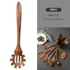 Conjunto de utensílios de cozinha em madeira de acácia Amazon, espátula antiaderente de madeira maciça, colher, concha de sopa de teca, colher para macarrão, colher para arroz