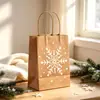 Sacolas de Papel Kraft Amarelo Liso em Estoque para Panificação, Delivery e Embalagem, Sacolas de Papel para Embalagem de Roupas, Personalizáveis com Logo