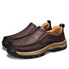 2025 Sapatos Masculinos Transfronteiriços Tamanho Grande Sapatos Casuais Masculinos Primavera Novo Solado Macio Sapatos para Meia-idade e Idosos Sapatos de Couro