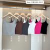 Camisola sin espalda en forma de U para mujer con almohadillas de látex en el pecho, tirantes finos integrados, prenda exterior de verano adelgazante, top bonito en la espalda