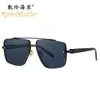 Nuevas Gafas de Sol de Moda Europea y Americana Transfronteriza para Hombre con Visera Solar para Conducir Montura Cuadrada Metálica de Doble Puente 3252 Anti-UV