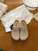 Sapatos Sangpo Village Impermeáveis que Aumentam a Altura Birkenstock Femininos Meio Cobertos 2026 Nova Coleção Primavera/Outono Couro Genuíno Sola Grossa Sapatos Casuais Versáteis Chinelos