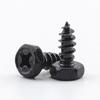 Tornillo autorroscante de acero al carbono para cabello negro con cabeza hexagonal externa cóncava de cruz, tornillo autorroscante de cabeza hexagonal cóncava, fabricante M5/M8
