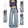 Jeans rectos para mujer para otoño e invierno 2026, nuevos pantalones de tiro alto ajustados de pierna estrecha ancha para figuras pequeñas en forma de pera