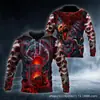 Moletom com Capuz Casual Masculino Estampa de Caveira Retro Hip Hop Impressão 3D Transfronteiriço Novo Venda Direta da Fábrica