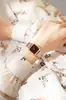 Novo relógio de pulso feminino de corrente transfronteiriça, moderno, simples, elegante, pequeno, com pulseira de aço, relógio feminino