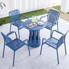 Modern Simple Leisure Courtyard Garden Outdoor Mesa e Cadeira Combinação Leite Chá Sobremesa Loja Ao Ar Livre Cadeira de Liga de Alumínio À Prova D'Água