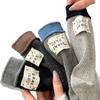 Calcetines de Color Contrastante para Mujer con Talón de Hilo y Etiqueta de Tela Colorida, Calcetines de Media Caña, Estilo Japonés, Doble Aguja, Calcetines Slouch Retro de Moda