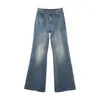 Holgado, Adelgazante, Versátil, Pierna Ancha, Estilo Casual Americano Retro, Jeans Ligeramente Acampanados, Dropshipping para Transmisiones en Vivo, Distribución Transfronteriza