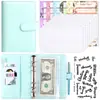 Lindo cuaderno de hojas sueltas con diseño de macarrón, tamaño A6, con cremallera, para ahorrar dinero, con estuche extraíble y diseño de dibujos animados.