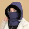 Chapéu Lei Feng Quente de Lã para o Inverno para Mulheres Esqui e Ciclismo Cachecol de Pescoço à Prova de Vento Chapéu Máscara Integrado Capuz Aconchegante Espessado