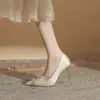 Jin Gang CH8089-5 Sapatos de Casamento Sapatos de Casamento Boca Rasa Salto Alto Feminino 2025 Nova Coleção Primavera e Outono Salto Agulha Bico Fino