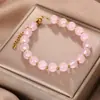 Pulseira de Contas Transfronteiriça do Oriente Médio Pulseira de Melhor Amiga de Nicho Joia de Mão Versátil Pulseira de Pedra Aventurina Verde Indiana Natural com Contas Douradas para Mulheres