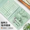 Estuche plegable para cortaúñas juego de 16 piezas juego de cortaúñas verde matcha cortaúñas para uñas cortaúñas para uñas manicura juego de cortaúñas para uñas