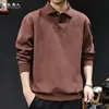 2026 Nuevo Sudadera con Cuello Polo para Hombre Otoño/Invierno Marca de Moda Holgada Casual Manga Larga Versátil Ropa de Otoño Ropa para Hombre