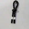 Venta directa de fábrica: Cuerdas de tracción de goma bañadas en blanco y negro, tiradores de cremallera, hilo reflectante de colores, cordones de tracción de doble extremo para bolsas y equipaje