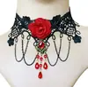 Collar Gótico de Encaje de Cristal Multicapa Estilo Palacio Retro de Venta Caliente Gargantilla Cadena para Clavícula
