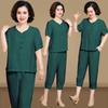 Trajes de Verano para Mujeres de Mediana Edad y Mayores, Trajes de Verano de Manga Corta para Abuela, Trajes de Dos Piezas para Mujeres de 50 y 60 Años