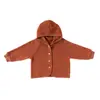 Conjunto de Roupas Infantis Outono e Inverno 2026 Novo Estilo Estilo Nórdico Quente Cardigã com Capuz para Bebê Conjunto de Duas Peças para Exterior
