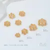 Chapado en Oro de 14K Flor de Estrella de Cinco Puntas con Circonita Tapa de Flor Separador de Copo de Nieve Pulsera Collar Hecho a Mano DIY Accesorios de Joyería Tapa de Flor