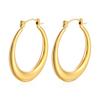 Aretes redondos de acero inoxidable 18K de moda europea y americana transfronteriza, combinan con todo, de alta gama, modernos, geométricos, al por mayor