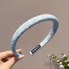 Diadema de corona alta estilo coreano, diadema de borde ancho, diadema para lavarse la cara con dientes, accesorio para el cabello de tela a cuadros de alta gama
