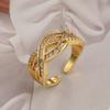 Anillo Europeo y Americano Transfronterizo de Diamante Completo para Mujer, Apertura de Circonita de Gama Alta de Nicho, Anillo Ajustable, No se Desvanece, Venta al por Mayor Versátil