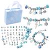 Kit de Herramientas para Hacer Pulseras de Abalorios DIY Caja de Regalo Set Rosa Azul