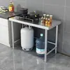Estante de acero inoxidable de una sola capa para estufa, tabla de cortar gruesa de una sola capa, estante de almacenamiento de piso, colocación en encimera para latas, cortar verduras, escritorio