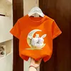 Camiseta de Algodão Puro Manga Curta para Bebê Menina 2026 Novo Estilo Moda Fofa Top Verão Meninas Desenho Animado Gola Redonda Roupa Infantil Camiseta Tendência