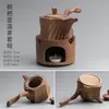 Cerámica Leña Vigas Elevadoras Hogar Cerámica Gruesa Tetera Retro Japonés Estufa Cálida para Té Cuerda Anti-Quemaduras Juego de Té Kung Fu