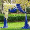 Cortina de Gasa Transfronteriza Decoración de Escenario para Bodas al Aire Libre Fiesta Fondo Arco de Boda Silla Malla