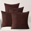 Conjunto de 4 Peças de Fronhas de Poliéster Transfronteiriças, Capas de Almofada de Cor Sólida com Etiqueta de Código de Barras, Veludo Cotelê com Listras Verticais, Sala de Estar Moderna