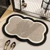 Alfombra de baño hecha de lino, absorbente y antideslizante, diseño geométrico simple, fácil de mantener, alfombrilla antideslizante para el pie para uso doméstico