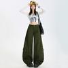 Pantalones Cargo Naranja Infantil # Tendencia Americana High Street, Diseño Holgado y Delgado, Pantalones Casuales y Versátiles de Longitud Completa para Mujer