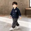 Jaqueta masculina para primavera e outono, peça de outono em jeans, top infantil novo estilo coreano para primavera, roupas infantis casuais e estilosas