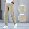 Pantalones Casuales Elegantes Pantalones de Hombre Primavera y Otoño Pantalones de Hombre Rectos Algodón Elástico Pantalones de Hombre Sueltos Pantalones de Primavera