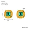 Pendientes de Acero Inoxidable Europeos y Americanos Zhongyao para Mujer Diseño de Nicho Pendientes de Lazo de Gama Alta Pendientes Versátiles de Acero de Titanio con Circonita