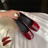 Estilo Feminino Primavera e Outono Novo 2026 Rasteirinha Slip-On Baixa Sapato de Ballet Francês Sapato Mary Jane Poá Bico Quadrado