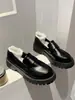 Mocasines de Moda Talla Grande para Mujer 2025 Nueva Versión Coreana con Tacones Gruesos y Suelas Gruesas Zapatos Trendy sin Cordones