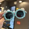 Novos Óculos Polarizados Infantis para Meninos e Meninas Tirarem Fotos, Óculos de Sol de Silicone Cool Anti-UV, Óculos de Sol Estilo Desenho de Cordeiro