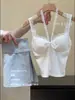 Camisole Pictorial Feminino com Bojo Pontos de Renda Outono Interior Slim-fit Puro Elegante Top Picante