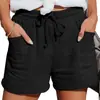 2024 Ropa de Verano Transfronteriza Europea y Americana Nueva para Mujer Amazon wish Pantalones Cortos de Pierna Ancha Sueltos de Encaje con Cordones para Mujer