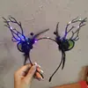 Diadema de Halloween Divertida para Fotos de Eventos Disfraz Accesorios de Cosplay Diadema de Flor Luminosa Pin Lateral Joyería para la Cabeza